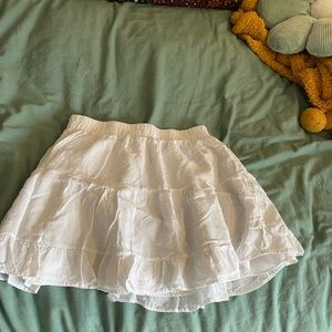 white mini skirt
